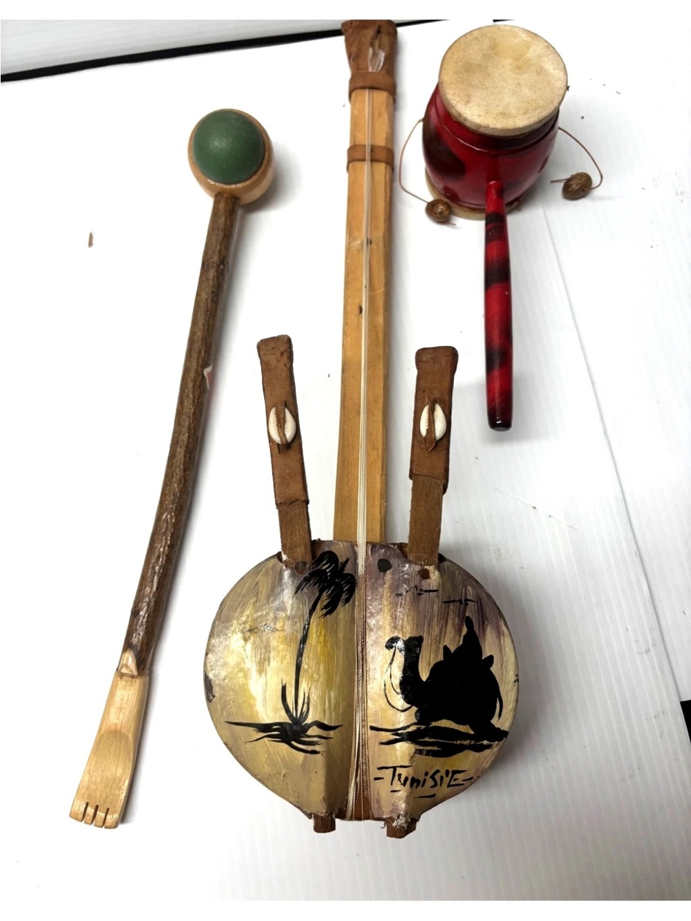 Vintage Folk & World Music Instrument lot & Japan Massager Unique collectible